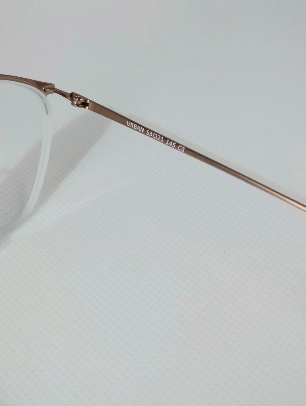 Urban. Simple Elegant Rose Gold High Semi Rimless Eyewear.